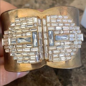 Rustic gold crystal embellished cuff